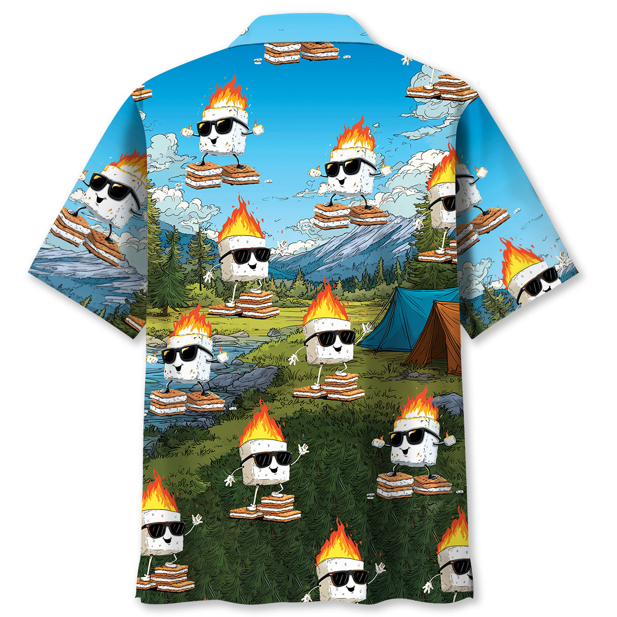 Cool Flaming S’mores Hawaiian Shirt