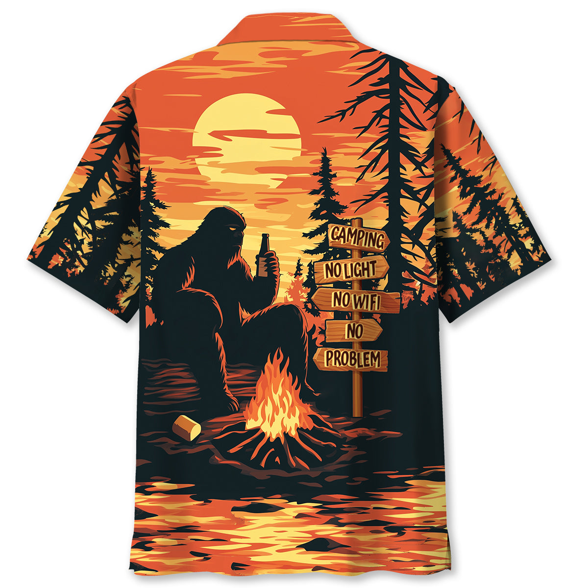 Camping, No Light, No Wifi, No problem, Hawaiian Shirt