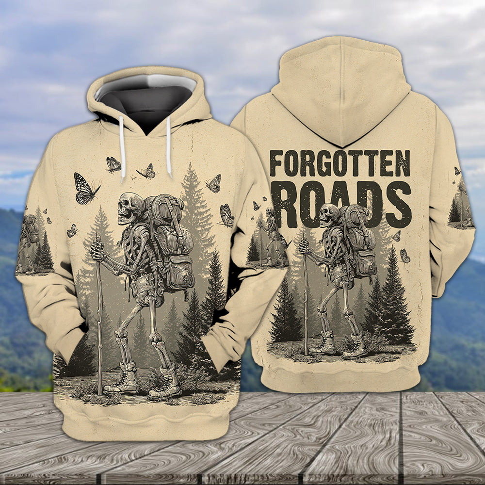 Skeleton Wanderer Vintage Hiking All Over Print Shirt