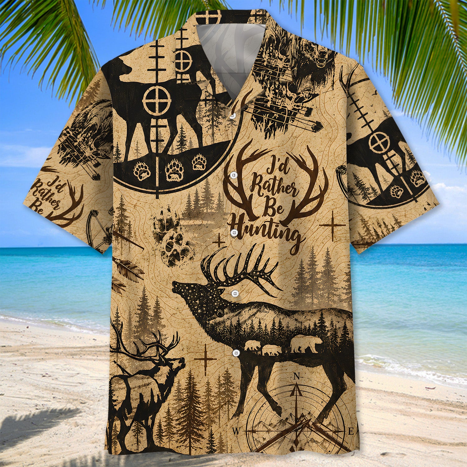 I'd Rather Be Hunting Hawaiian Shirt