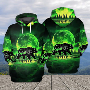 Bear Green Moonlit Art All Over Print Shirt