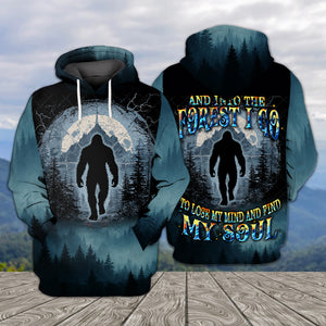 Cool Bigfoot Into The Forest Compass All Over Print Shirt