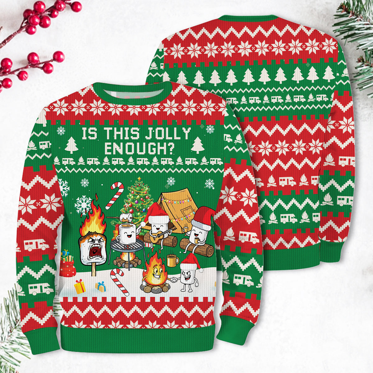 Burnt Marshmallow Christmas Ugly Sweater