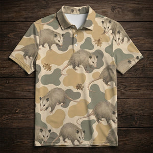 Opossum Camouflage Men Polo Shirt