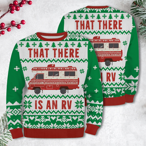 Green That There Is An RV Christmas Ugly Sweater