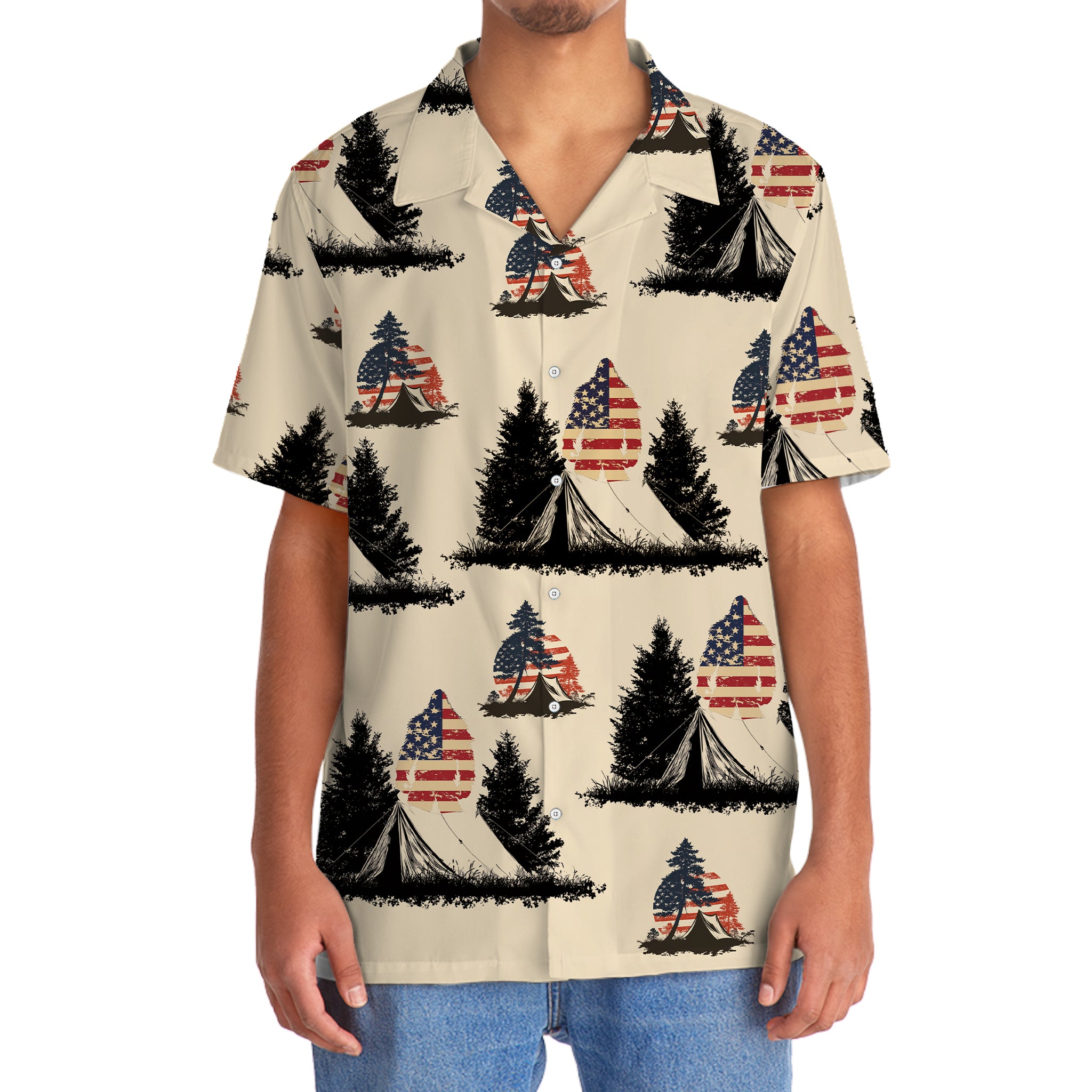 Bigfoot Camping USA Vintage Hawaiian Shirt