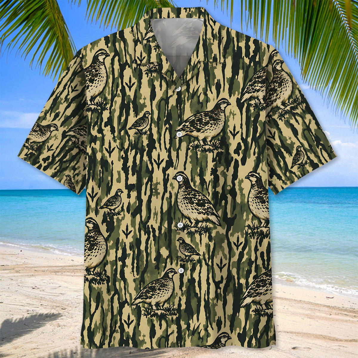 Ptarmigan Stripe Camouflage Hawaiian Shirt