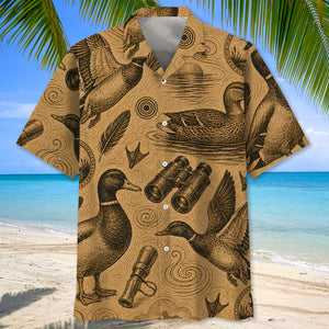 Duck Hunting Vintage Artwork Hawaiian Shirt