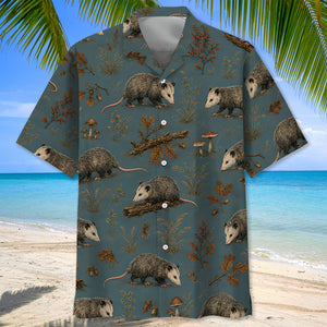 Vintage Slate Opossum Hunt Hawaiian Shirt
