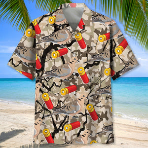 Camo Tree Branches Mourning Dove Hunting Hawaiian Shirt
