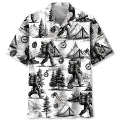 Vintage Bigfoot Go Camping Hawaiian Shirt