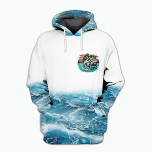 Ocean Splash Bass Fishing Is My Therapy All Over Print Shirt