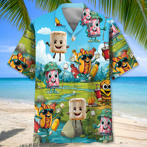 Funny Food Camping Hawaiian Shirt