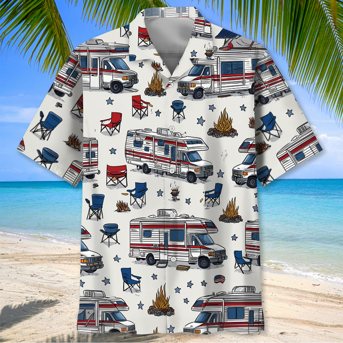 America Class B Motorhome Hawaiian Shirt