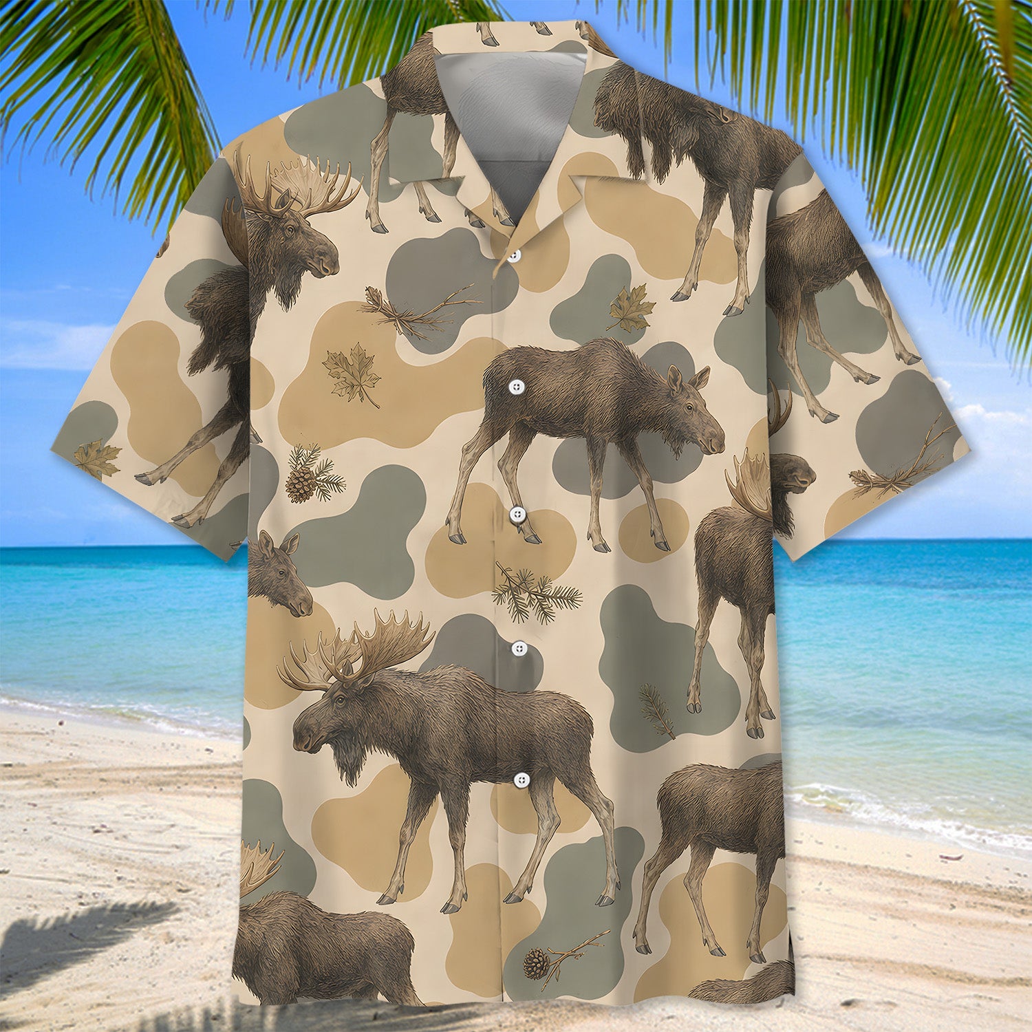 Moose Camouflage Men Polo Shirt