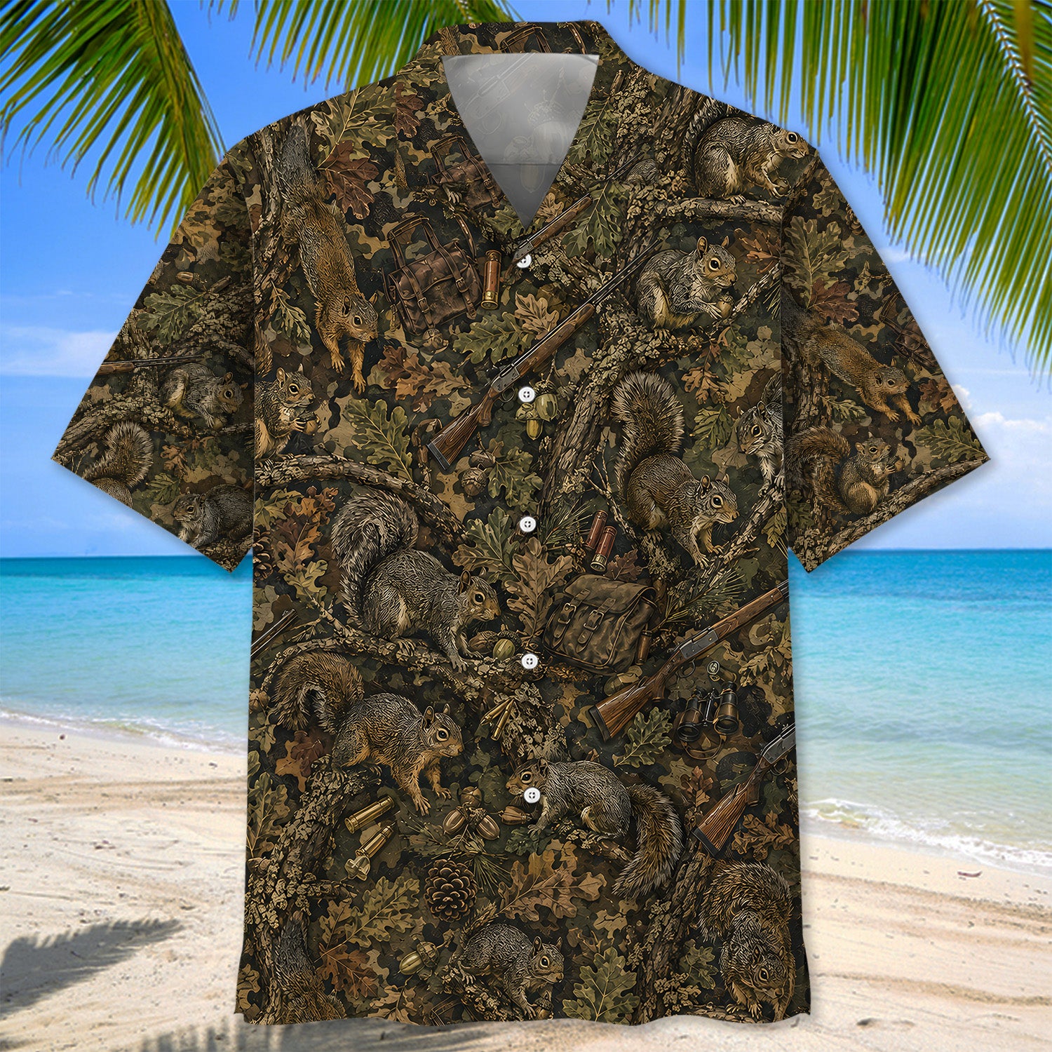 Vintage Squirrel Hunting Hawaiian Shirt