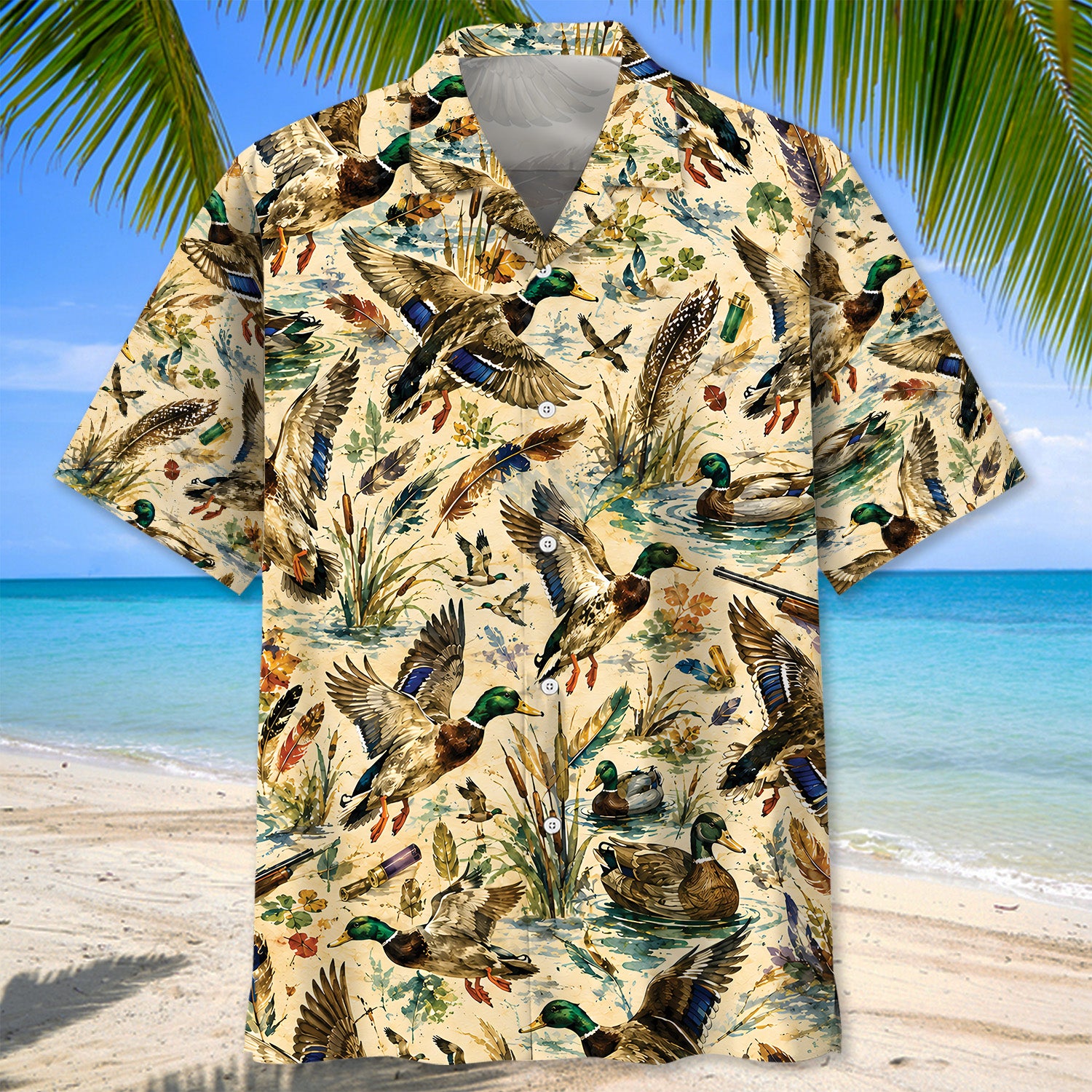 Duck Hunting Watercolor Hawaiian Shirt