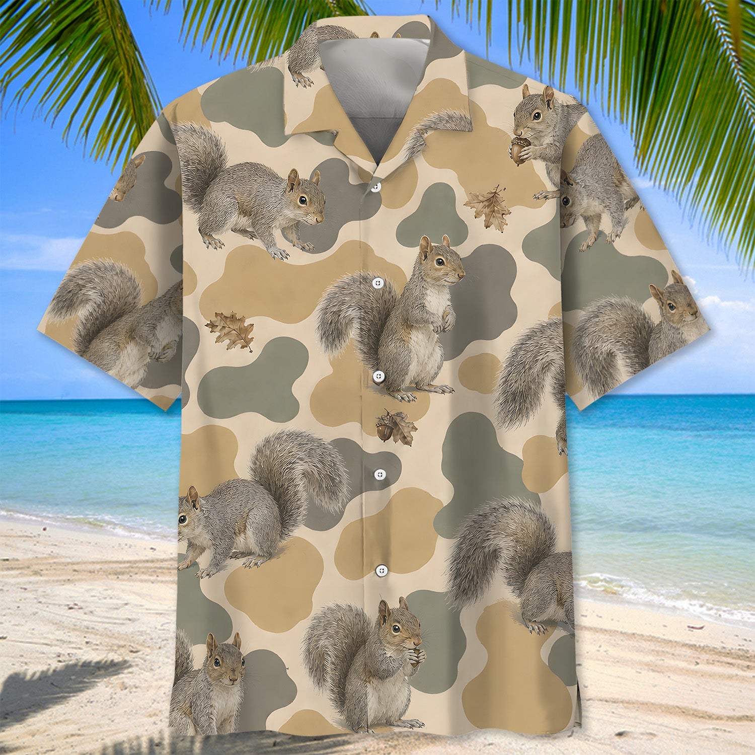 Squirrel Camouflage Hawaiian Shirt