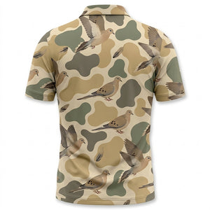Hunting Mourning Dove Camouflage Men Polo Shirt