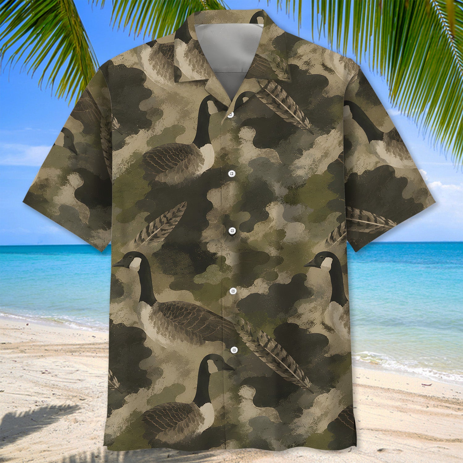 Goose Camouflage Graphic Pattern Hawaiian Shirt