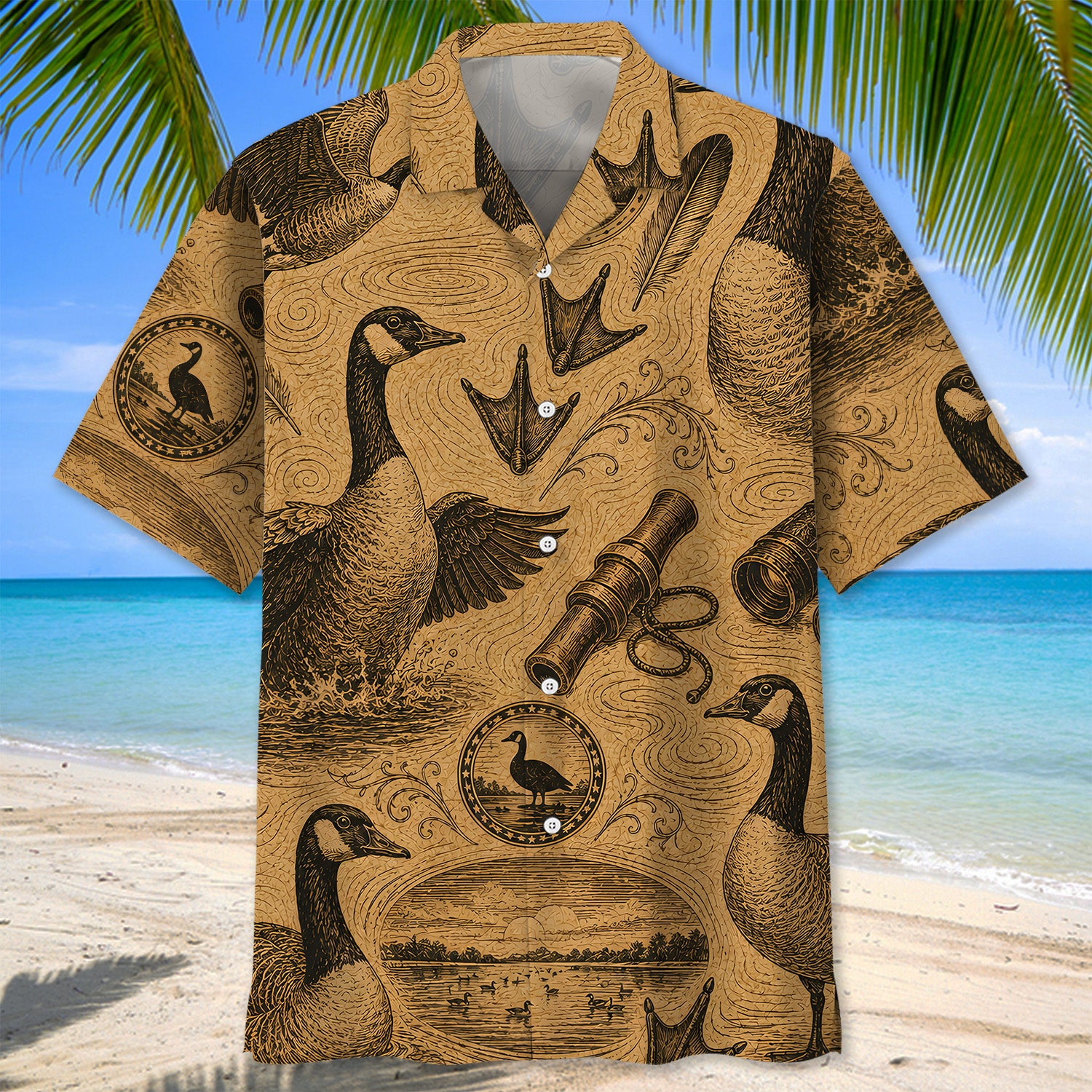 Goose Hunting Vintage Artwork Hawaiian Shirt