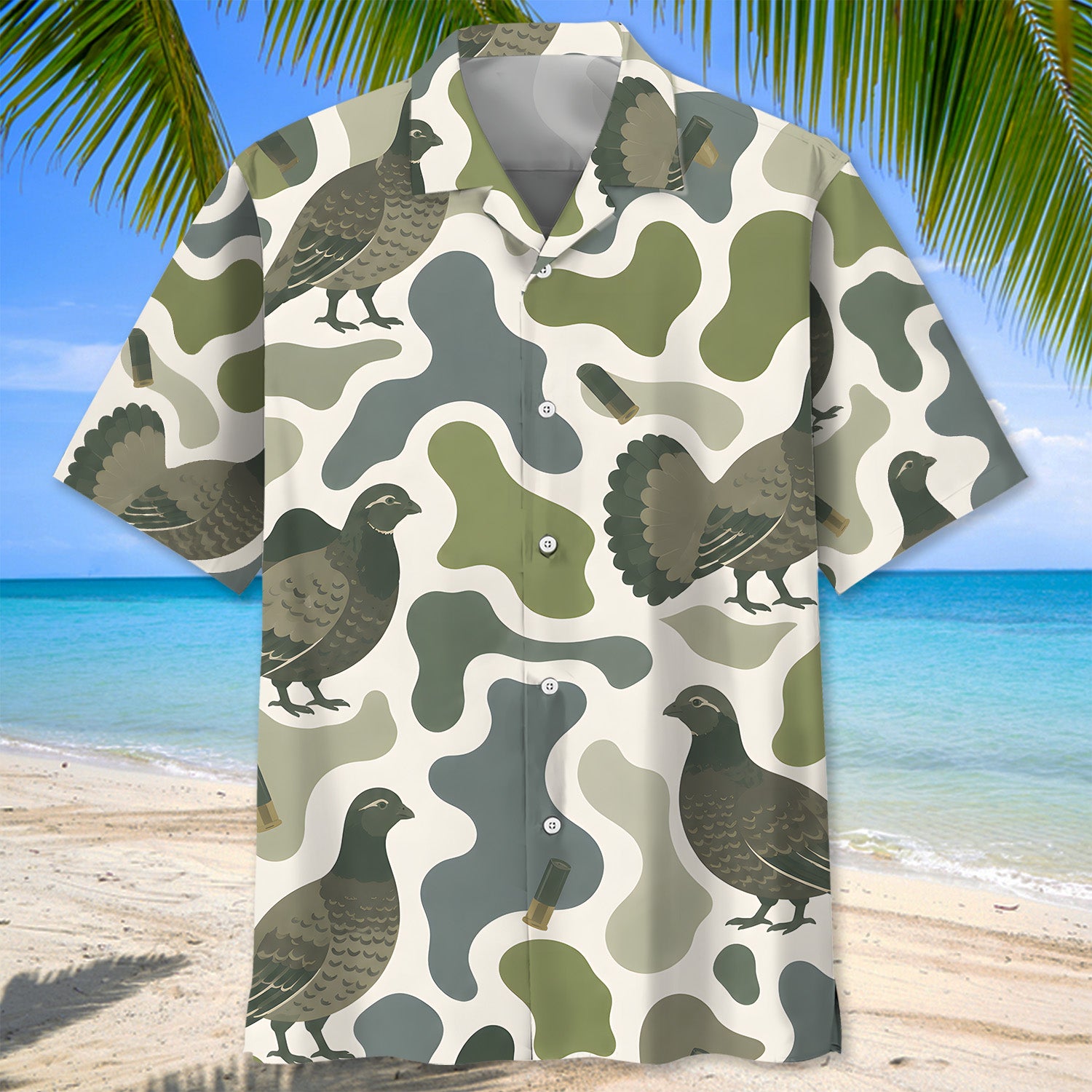 Grouse Camouflage Hunting Funny Pattern Hawaiian Shirt