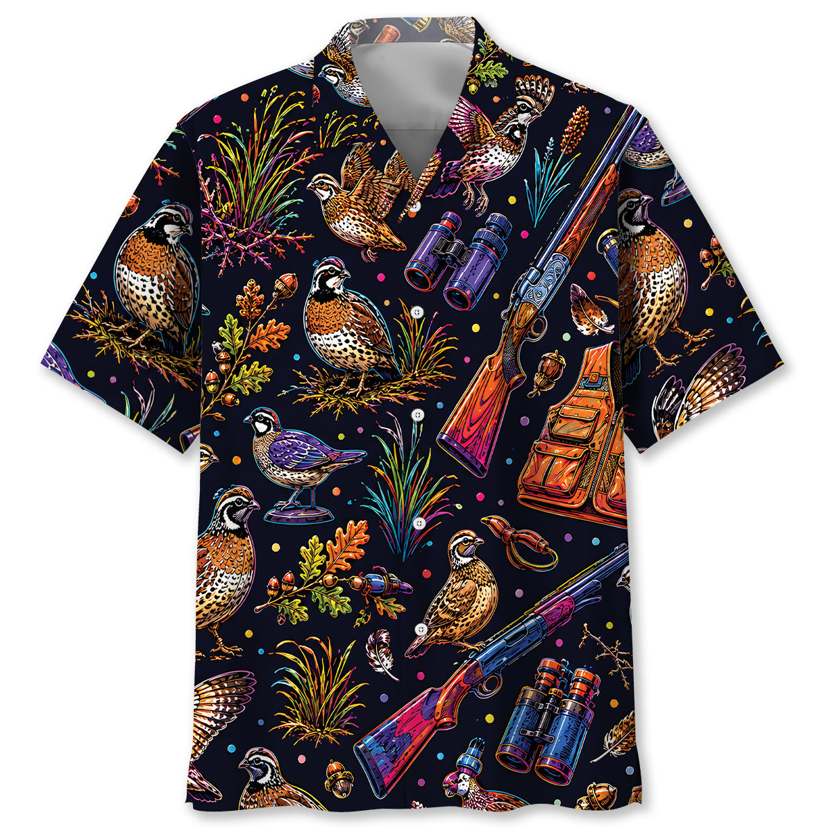 Quail Hunting Graphic Pattern Hawaiian Shirt