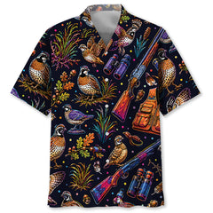 Quail Hunting Graphic Pattern Hawaiian Shirt