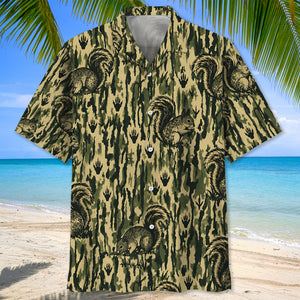 Squirrel Stripe Camouflage Hawaiian Shirt
