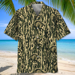Opossum Stripe Camouflage Hawaiian Shirt