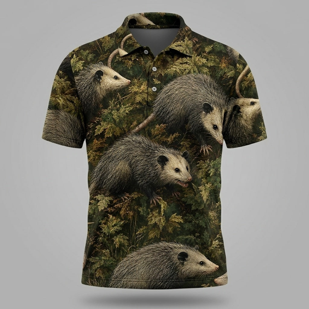 Wild Opossum Vintage Pattern Men Polo Shirt