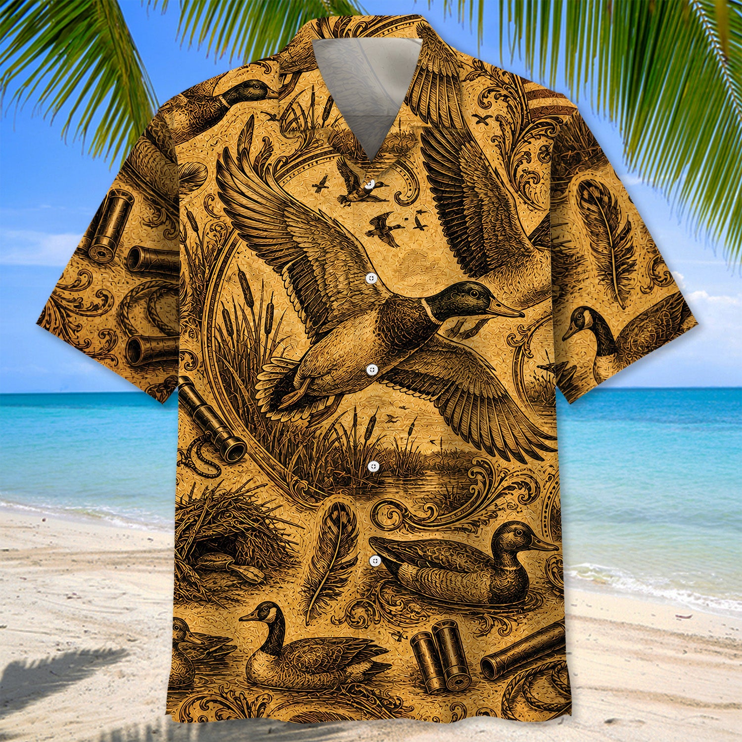 Duck Hunting Legend Vintage Art Hawaiian Shirt