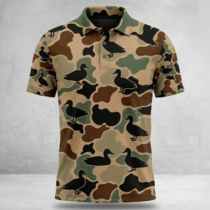 Duck Hunting Camouflage Pattern Men Polo Shirt