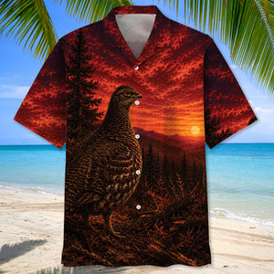 Grouse Hunting Burnt Sky Hawaiian Shirt