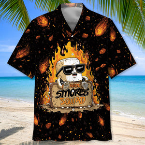 Funny Marshmallow Mayhem Camping Hawaiian Shirt
