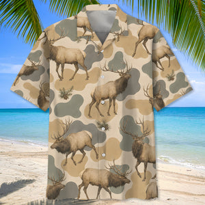 Elk Camouflage Hawaiian Shirt