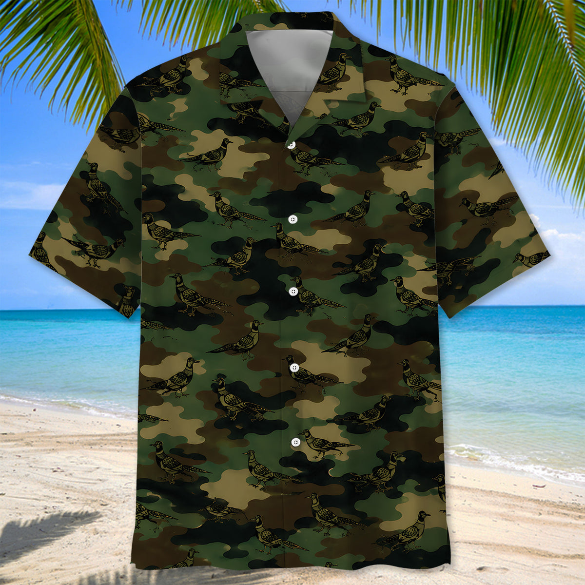 Pheasant Camouflage Millitary Hawaiian Shirt