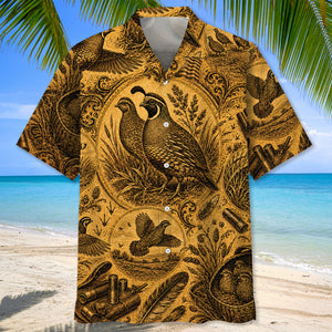 Quail Hunting Legend Vintage Art Hawaiian Shirt
