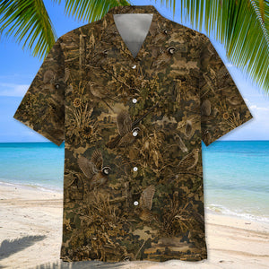 Vintage Quail Hunter Camo Hawaiian Shirt
