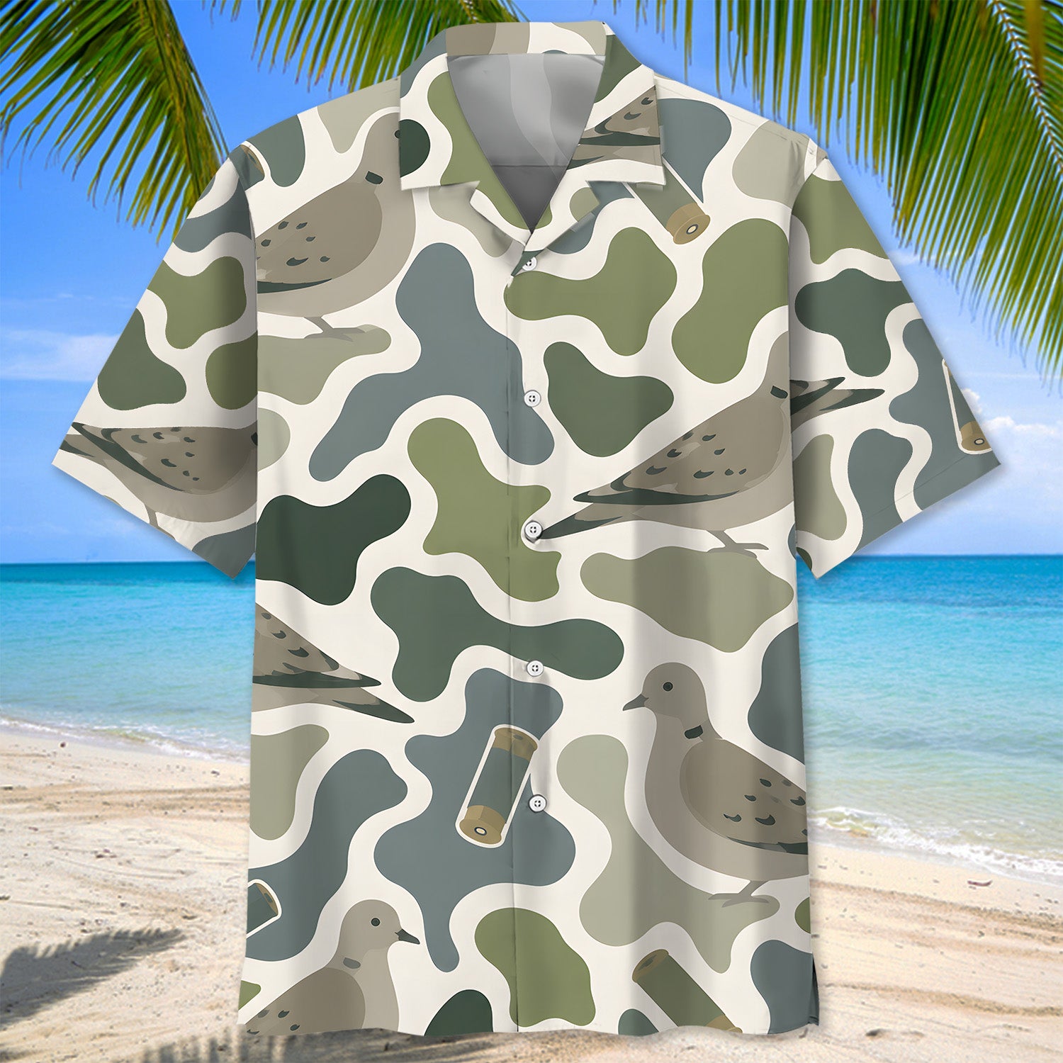 Dove Camouflage Hunting Funny Pattern Hawaiian Shirt