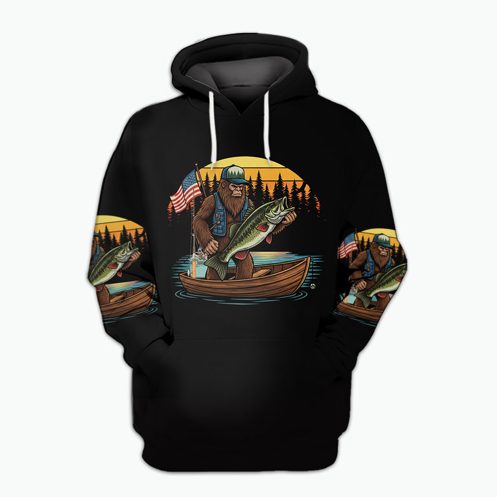 Bassquatch Retro All Over Print Shirt