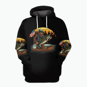 Bassquatch Retro All Over Print Shirt