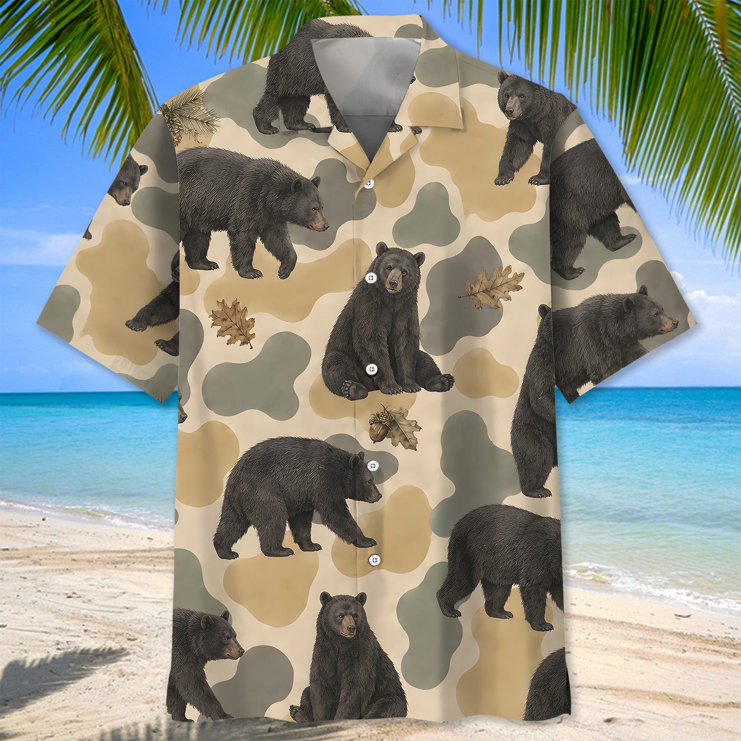 Bear Camouflage Men Polo Shirt