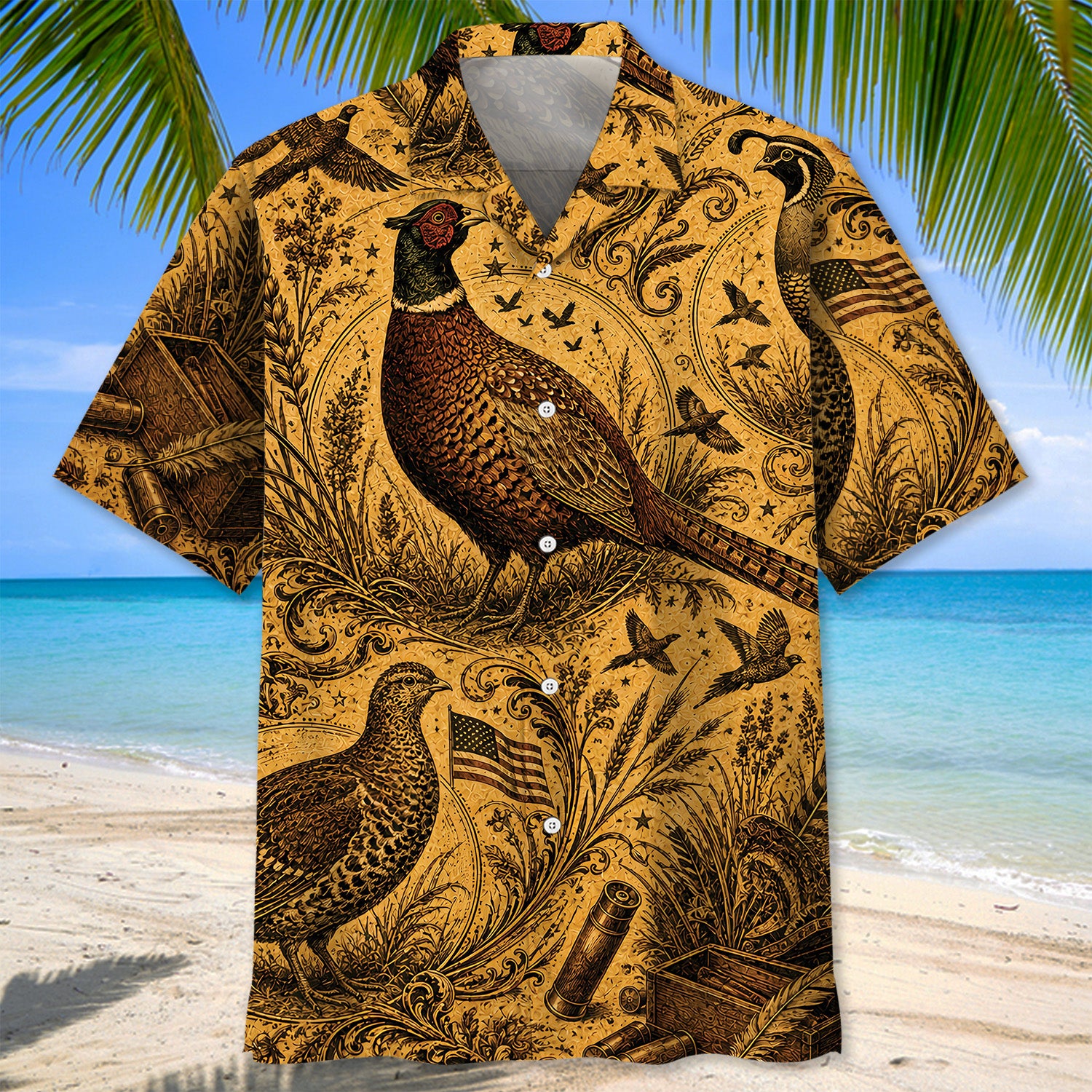 Upland Bird Hunting Legend Vintage Art Hawaiian Shirt