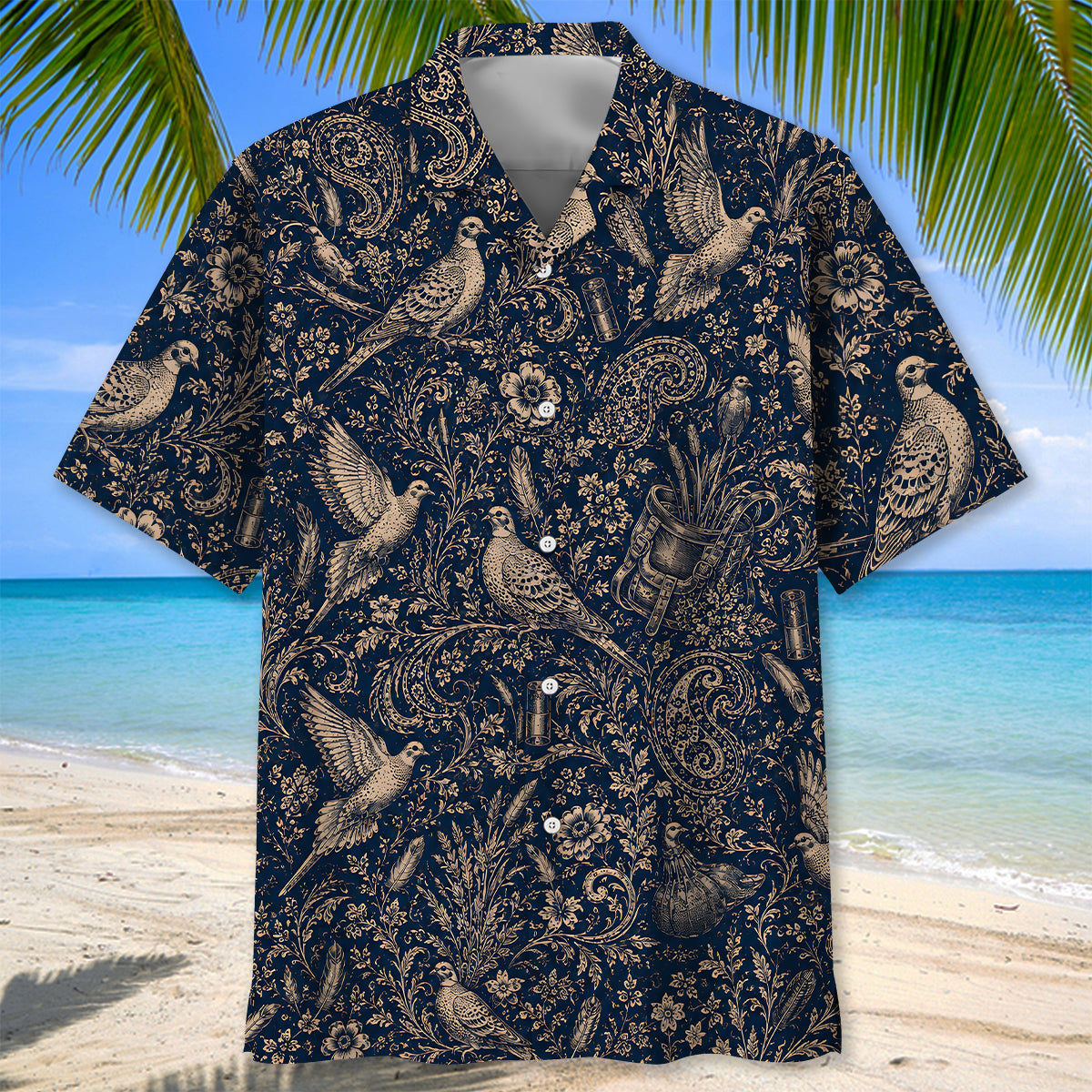 Midnight Dove Hunting Paisley Hawaiian Shirt