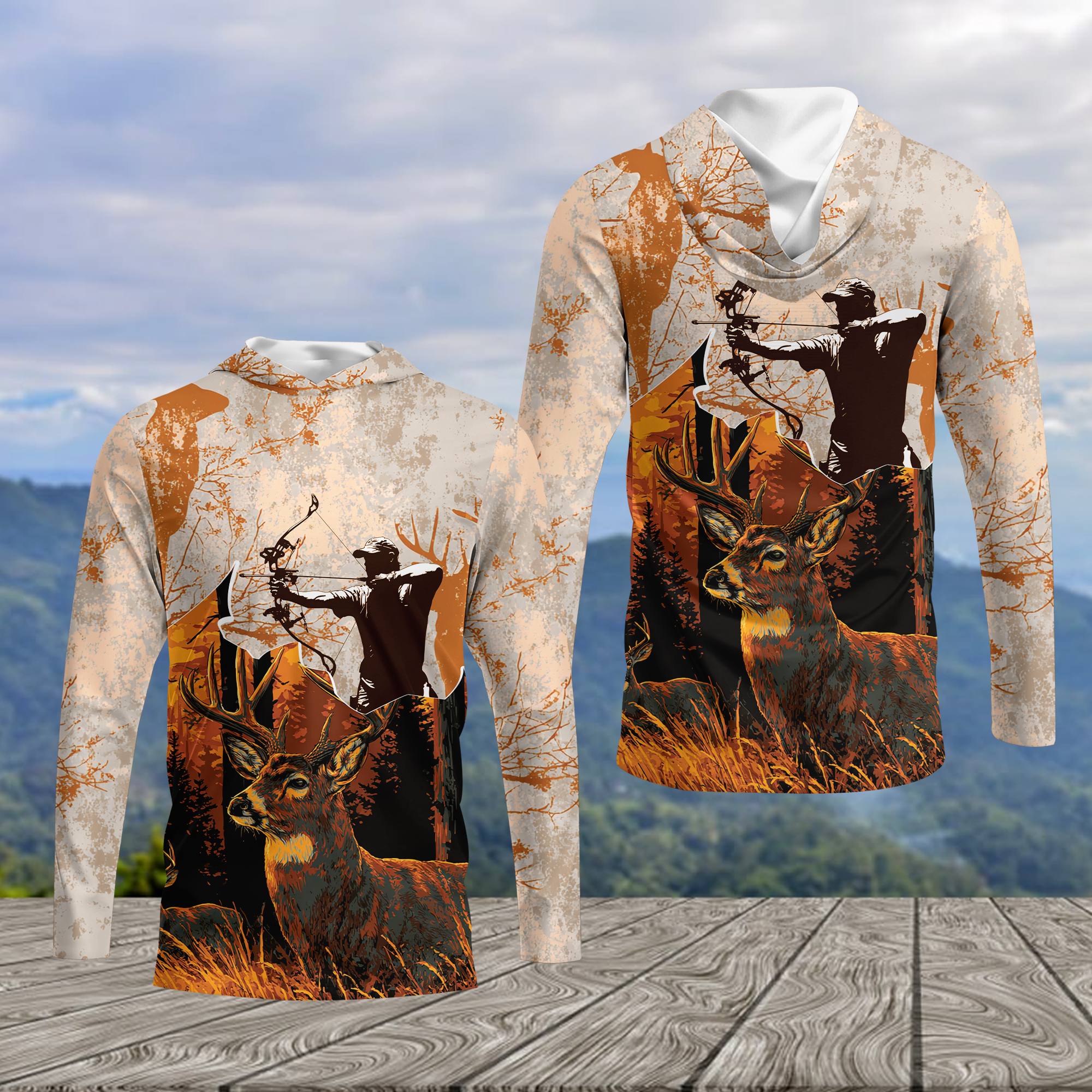Vintage Deer Hunting Orange All Over Print Shirt