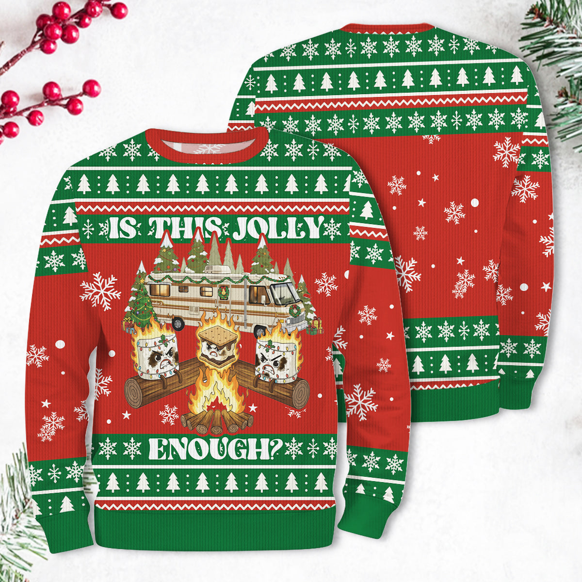 Jolly Burnt Marshmallow Ugly Sweater