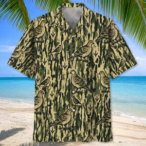 Dove Stripe Camouflage Hawaiian Shirt