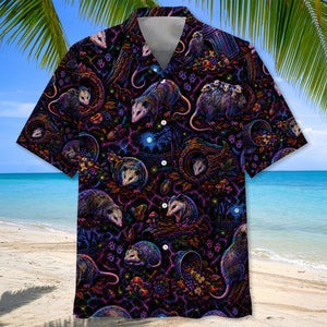 Midnight Opossum Neon Hawaiian Shirt