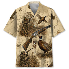 Vintage Wild Pheasant Hunting Hawaiian Shirt